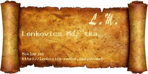 Lenkovics Mátka névjegykártya
